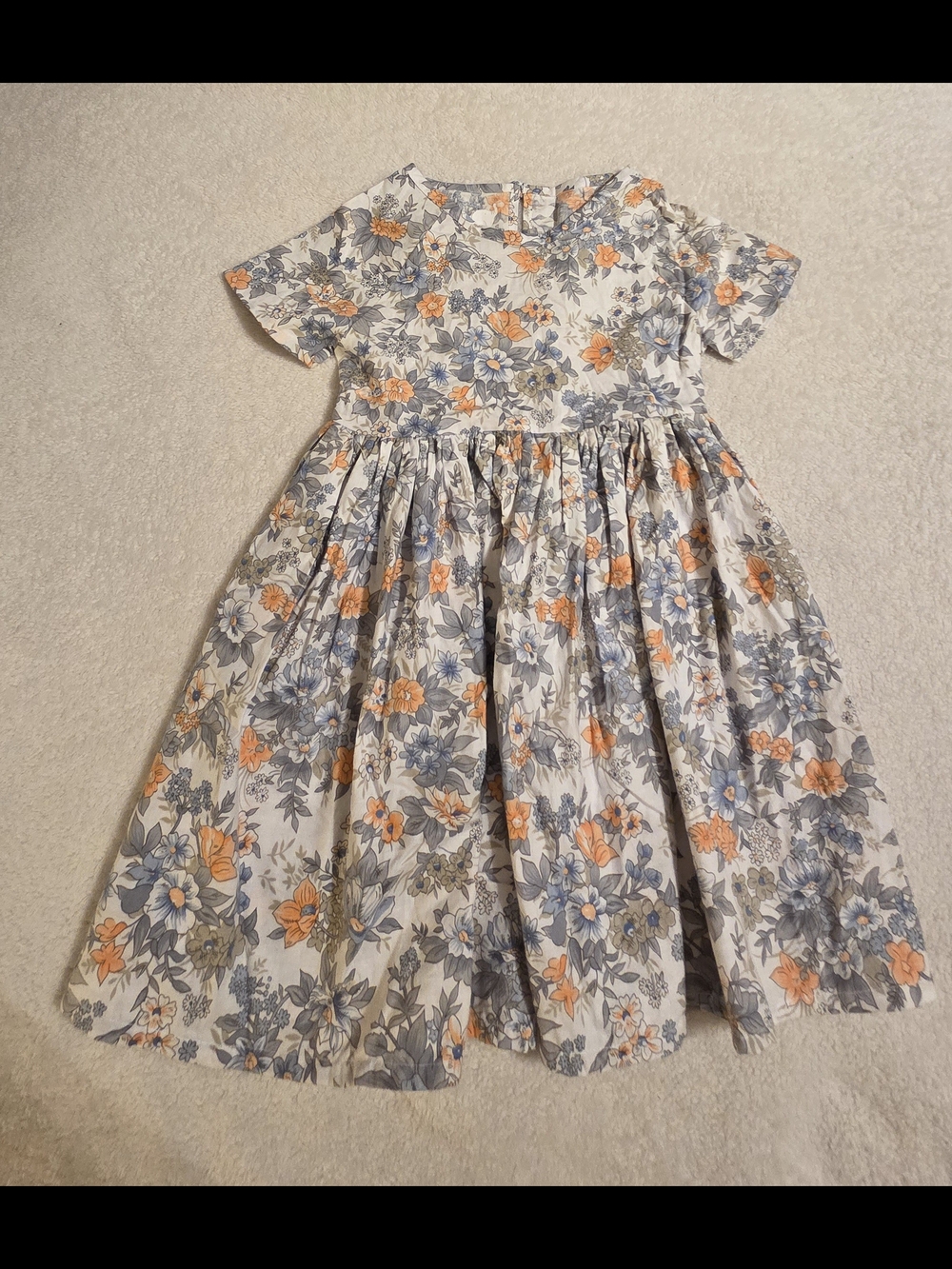 Handmade Girls Multicolor Floral Dress (Size 5T)